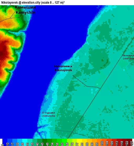 Zoom OUT 2x Nikolayevsk, Russia elevation map