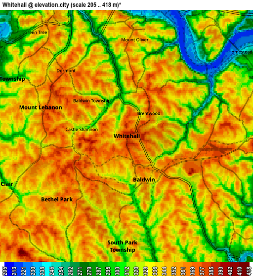 Zoom OUT 2x Whitehall, United States elevation map