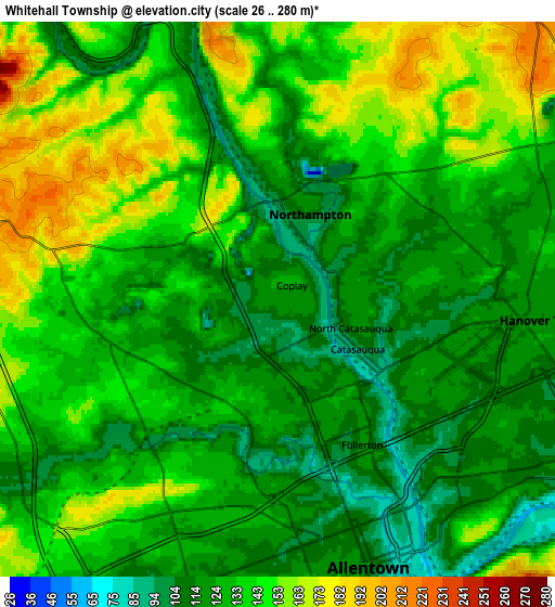 Zoom OUT 2x Whitehall Township, United States elevation map