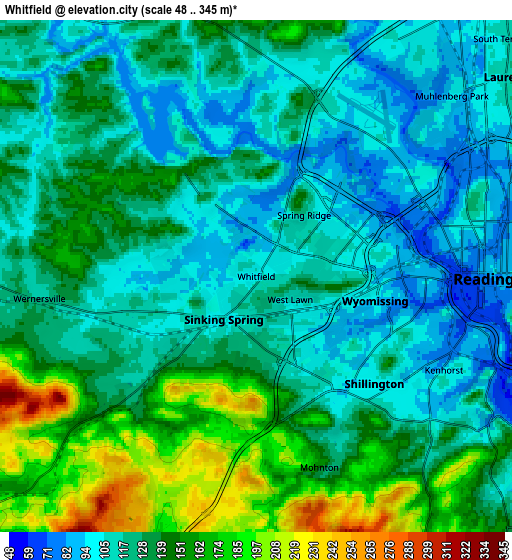 Zoom OUT 2x Whitfield, United States elevation map