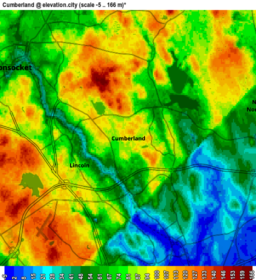 Zoom OUT 2x Cumberland, United States elevation map