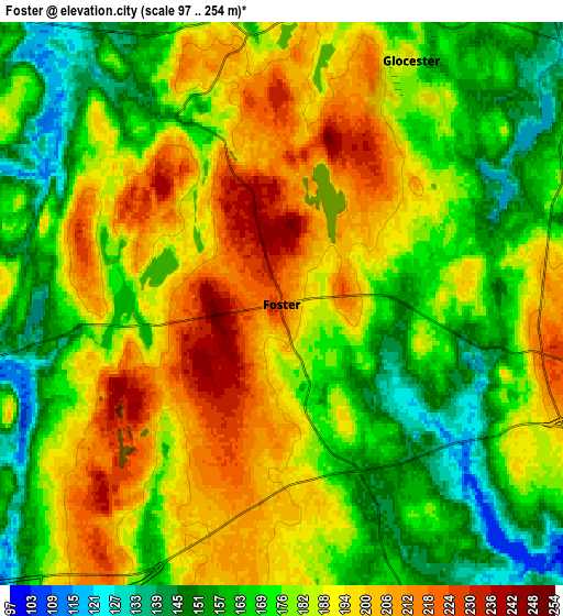 Zoom OUT 2x Foster, United States elevation map