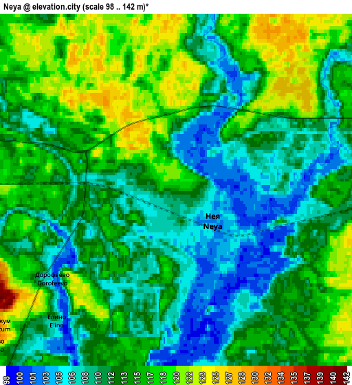 Zoom OUT 2x Neya, Russia elevation map