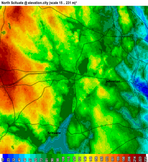 Zoom OUT 2x North Scituate, United States elevation map