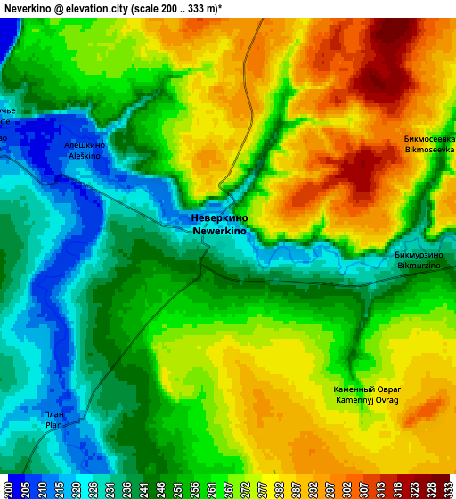 Zoom OUT 2x Neverkino, Russia elevation map