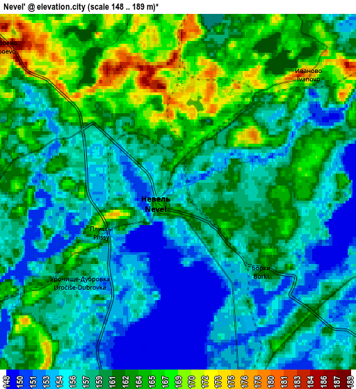 Zoom OUT 2x Nevel’, Russia elevation map