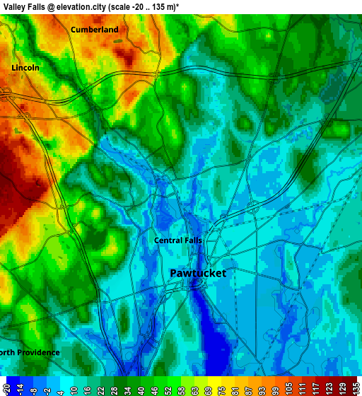 Zoom OUT 2x Valley Falls, United States elevation map