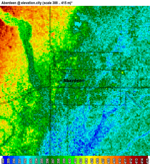 Zoom OUT 2x Aberdeen, United States elevation map