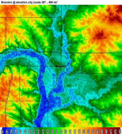 Zoom OUT 2x Brandon, United States elevation map