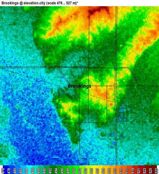 Zoom OUT 2x Brookings, United States elevation map