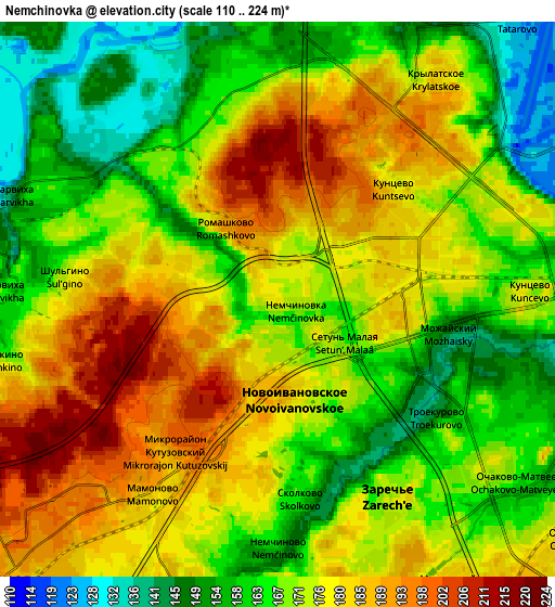 Zoom OUT 2x Nemchinovka, Russia elevation map