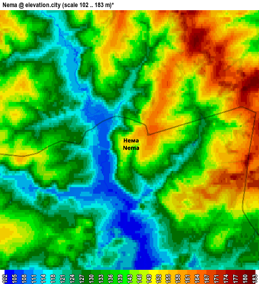 Zoom OUT 2x Nema, Russia elevation map
