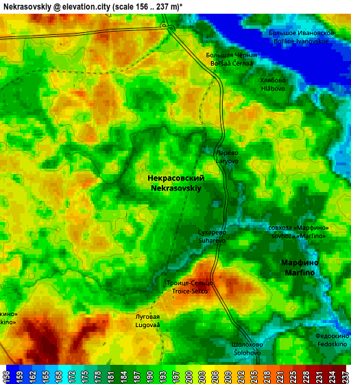 Zoom OUT 2x Nekrasovskiy, Russia elevation map