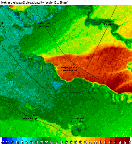 Zoom OUT 2x Nekrasovskaya, Russia elevation map