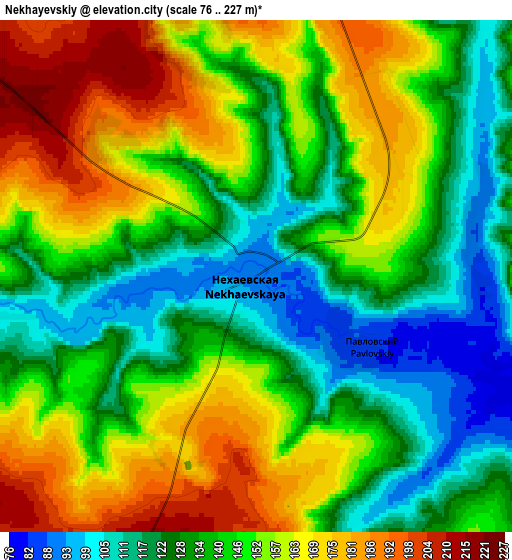 Zoom OUT 2x Nekhayevskiy, Russia elevation map