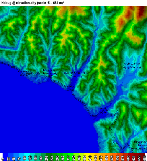 Zoom OUT 2x Nebug, Russia elevation map