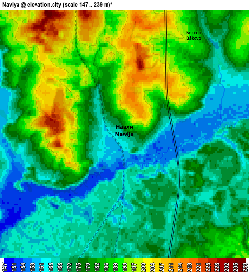 Zoom OUT 2x Navlya, Russia elevation map