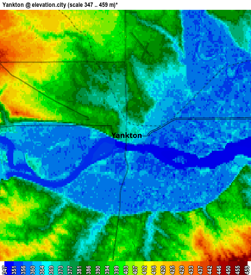 Zoom OUT 2x Yankton, United States elevation map