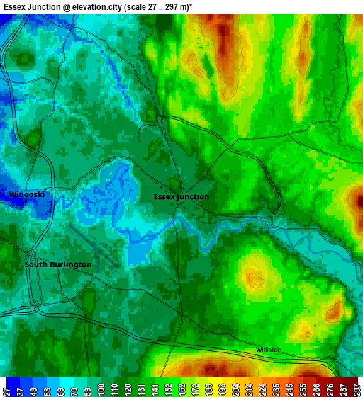 Zoom OUT 2x Essex Junction, United States elevation map