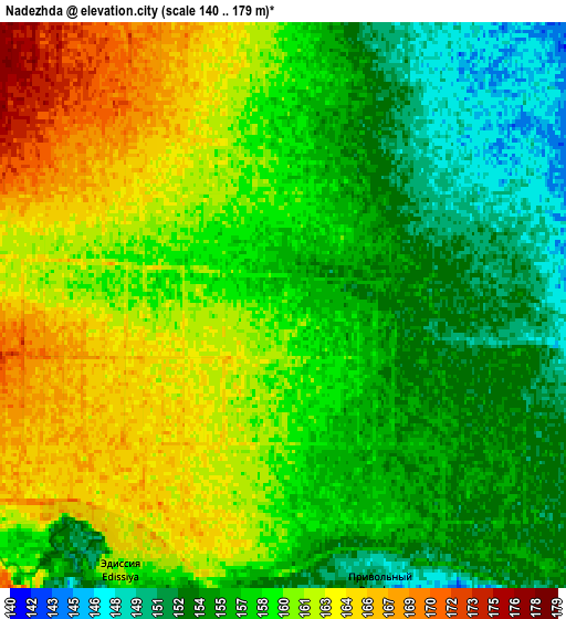 Zoom OUT 2x Nadezhda, Russia elevation map