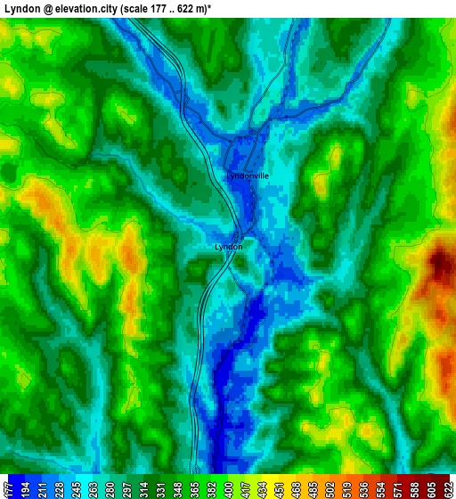 Zoom OUT 2x Lyndon, United States elevation map