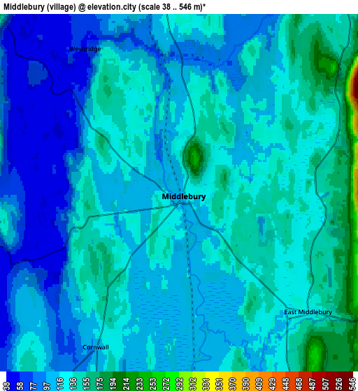 Zoom OUT 2x Middlebury (village), United States elevation map