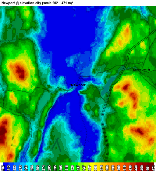 Zoom OUT 2x Newport, United States elevation map