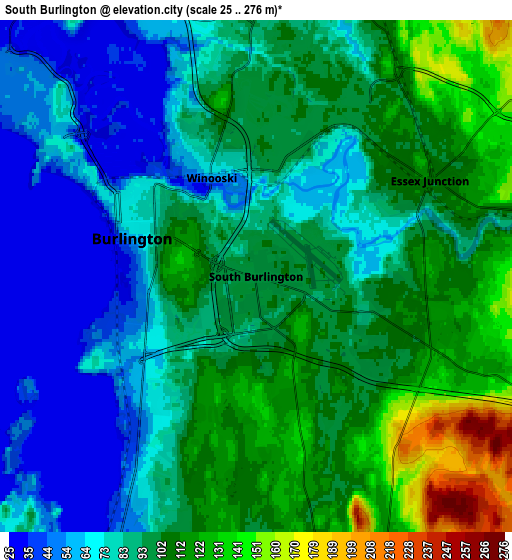 Zoom OUT 2x South Burlington, United States elevation map