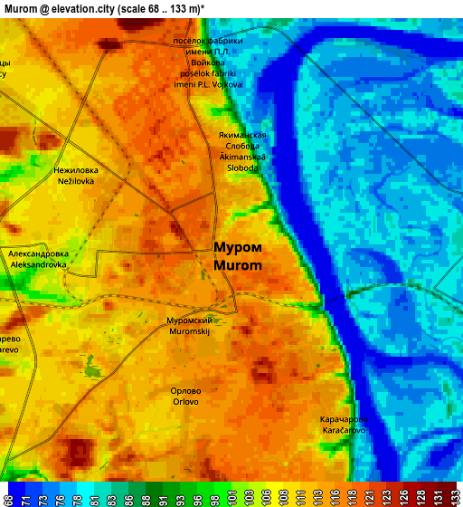 Zoom OUT 2x Murom, Russia elevation map