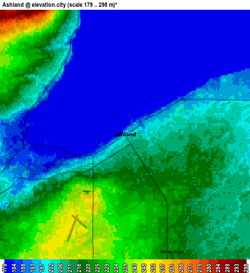 Zoom OUT 2x Ashland, United States elevation map