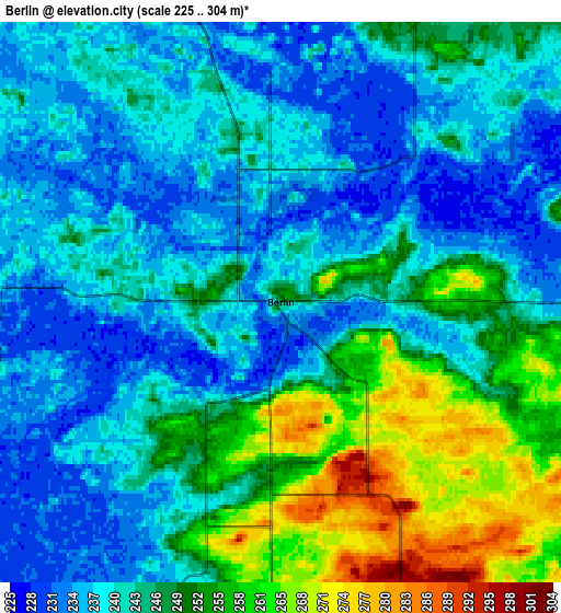 Zoom OUT 2x Berlin, United States elevation map