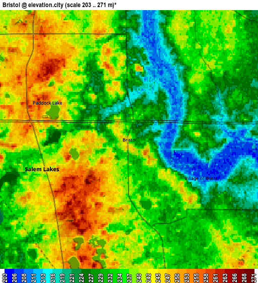 Zoom OUT 2x Bristol, United States elevation map