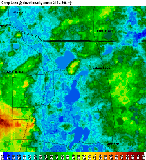 Zoom OUT 2x Camp Lake, United States elevation map