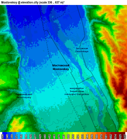 Zoom OUT 2x Mostovskoy, Russia elevation map