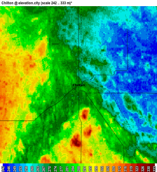 Zoom OUT 2x Chilton, United States elevation map