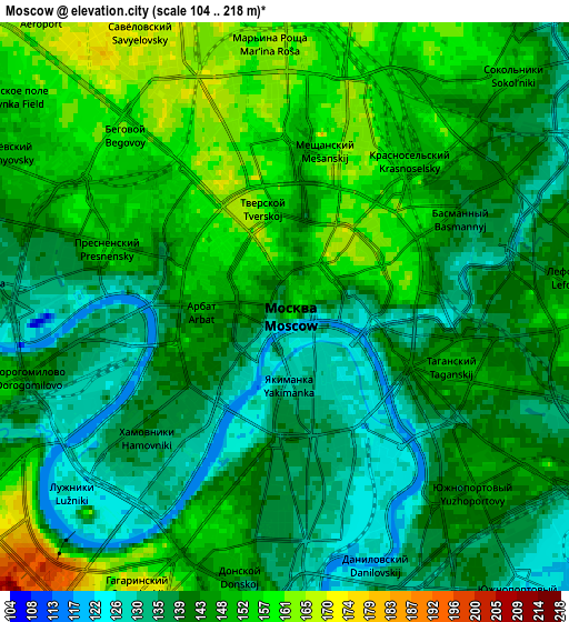 Zoom OUT 2x Moscow, Russia elevation map