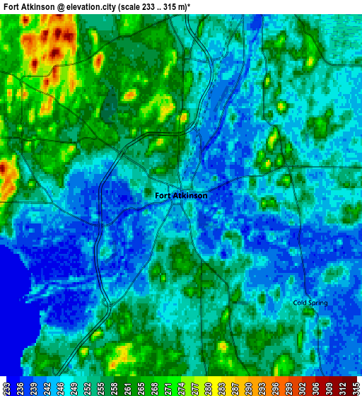 Zoom OUT 2x Fort Atkinson, United States elevation map