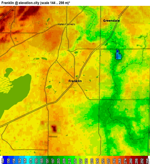 Zoom OUT 2x Franklin, United States elevation map