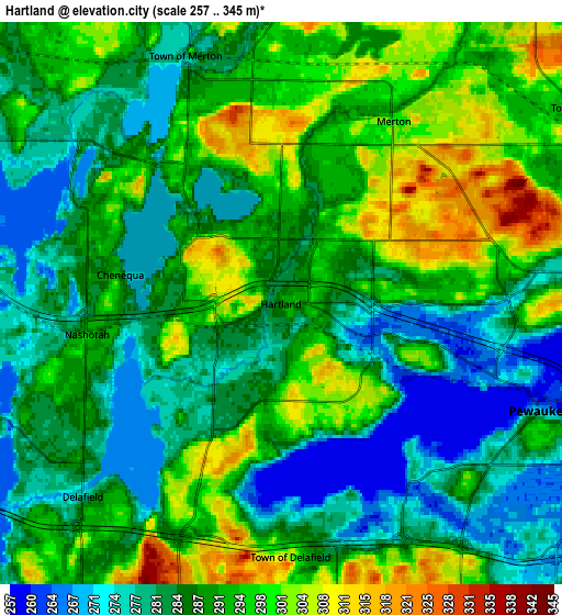 Zoom OUT 2x Hartland, United States elevation map