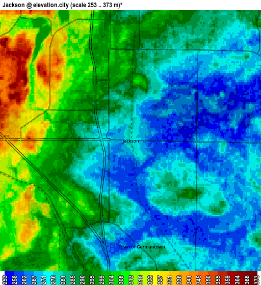 Zoom OUT 2x Jackson, United States elevation map