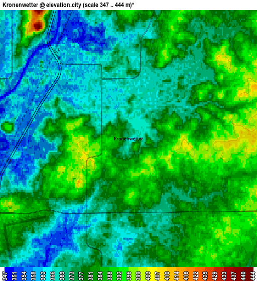 Zoom OUT 2x Kronenwetter, United States elevation map