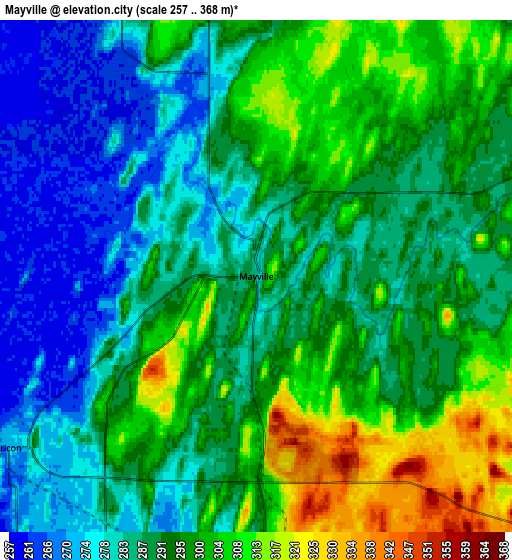 Zoom OUT 2x Mayville, United States elevation map