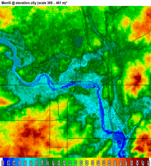 Zoom OUT 2x Merrill, United States elevation map