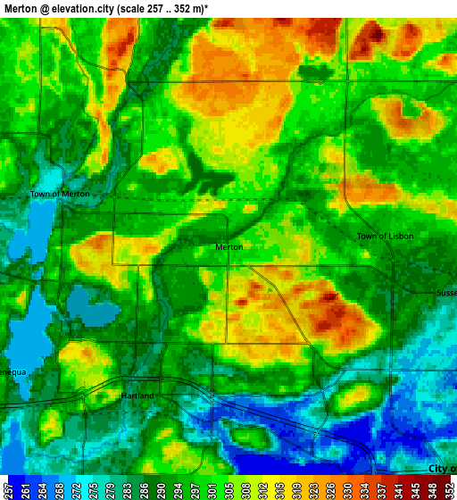 Zoom OUT 2x Merton, United States elevation map