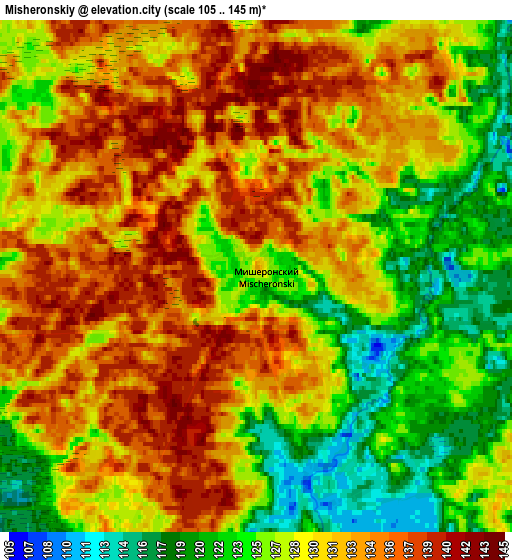 Zoom OUT 2x Misheronskiy, Russia elevation map