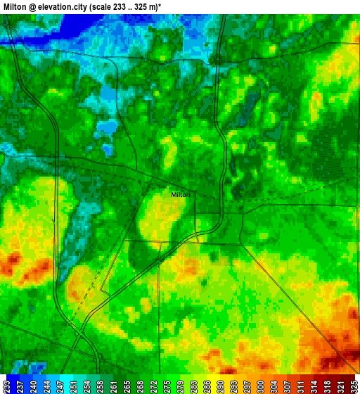 Zoom OUT 2x Milton, United States elevation map