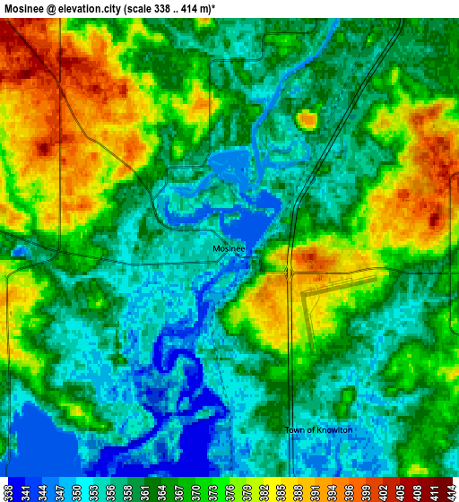 Zoom OUT 2x Mosinee, United States elevation map