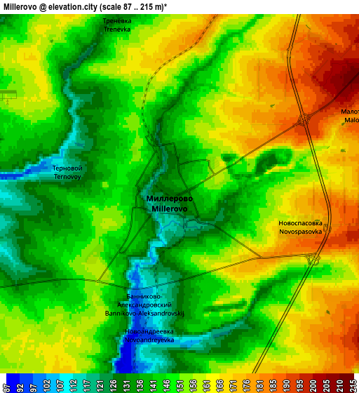 Zoom OUT 2x Millerovo, Russia elevation map