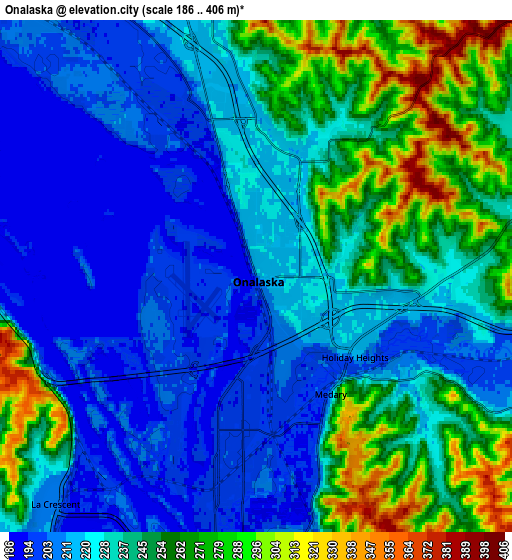 Zoom OUT 2x Onalaska, United States elevation map