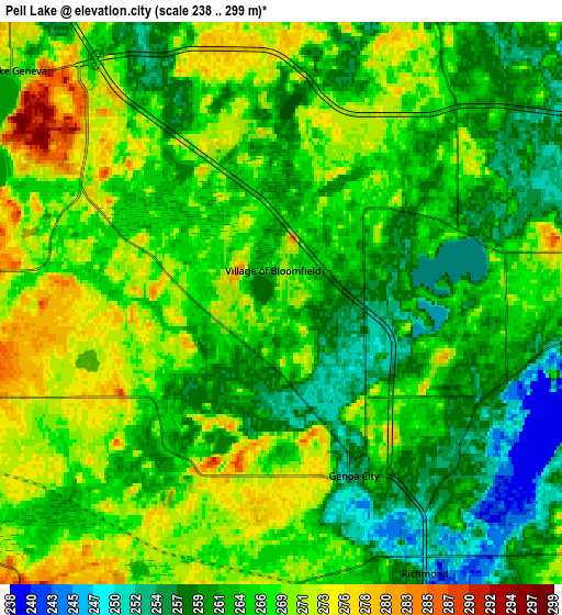 Zoom OUT 2x Pell Lake, United States elevation map